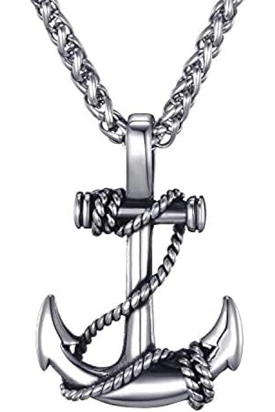 GENERAL Seasys Men's Anchor Pendant Necklace Stainless Steel Nautical Vintage...