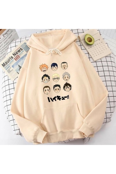 Vordevia Hanorac supradimensionat din bumbac imprimat cu anime, cu 3 fire, cu...
