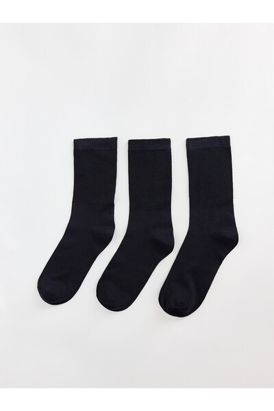 LC Waikiki Nevavm Farkıyla Lcw Accessories Navy Blue Plain 3-Pack Men's Socks