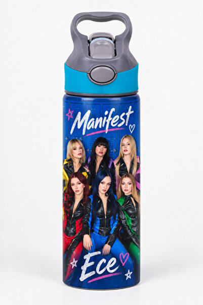 AION CASA Kişiye Özel İsimli Manifest Temalı Mavi 650 ml Matara