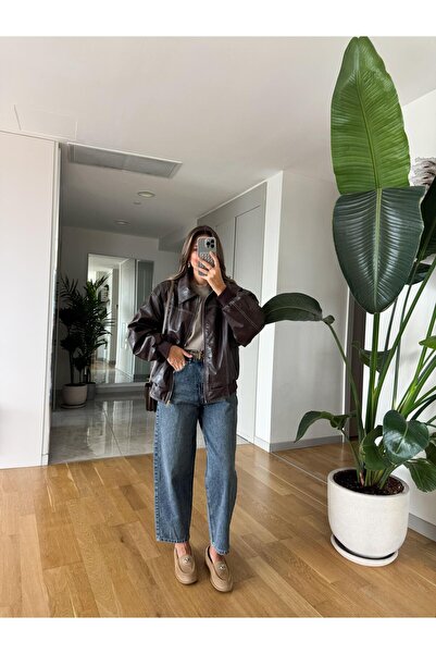 MERVE AKSOY Cardie Mom Fit Jean - Mavi