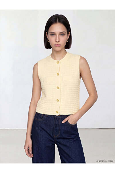 LC Waikiki Rmz Gi̇yi̇m Farkiyla Zero Roba Collar Openwork Women's Knitwear Vest