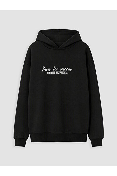 LC Waikiki Two Mt Shop Quality Lcw Kids Black Hooded Thick Boys' Sweatshirt