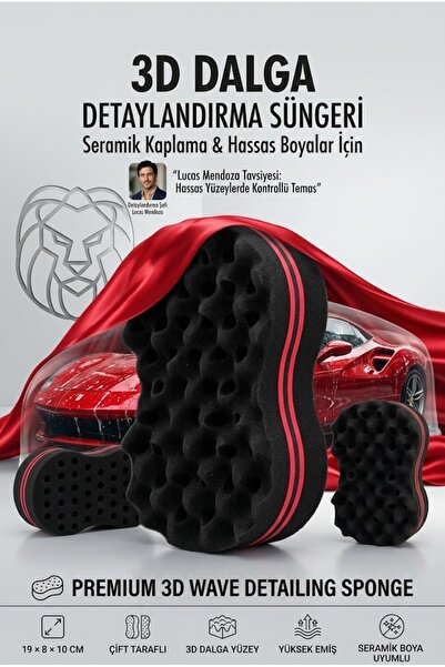 Transformacion Premium 3D Dalga Seramaik Kaplamalara Özel Oto Detaylandırma Süngeri Çift Taraflı Lüks Araç Yıkama Aparatı Seramik Kaplama Özel Boya Uyumlu 723689