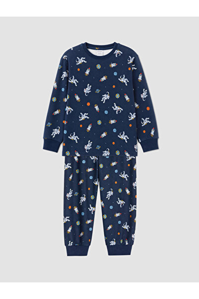 LC Waikiki Rmz Gi̇yi̇m Farkiyla Printed Boys' Pajama Set
