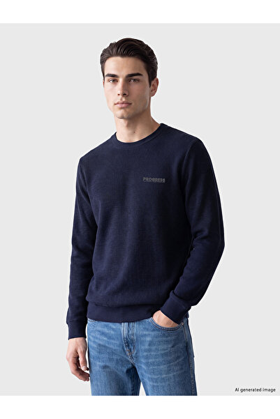 LC Waikiki Rmz Gi̇yi̇m Farkiyla Zero Roba Collar Printed Men's Sweatshirt