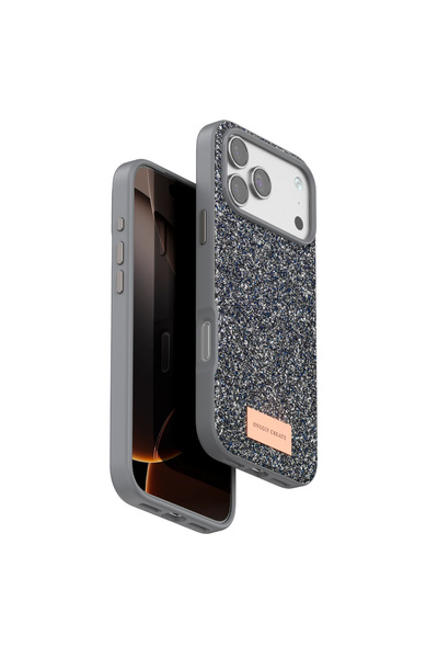 Rivor Apple iPhone 17 Pro Max & iPhone 18 Pro Max Uyumlu Kılıf Kamera Çıkıntı Taşlı Boncuk İşlemeli Simli Renkli Premium Sert Kapak