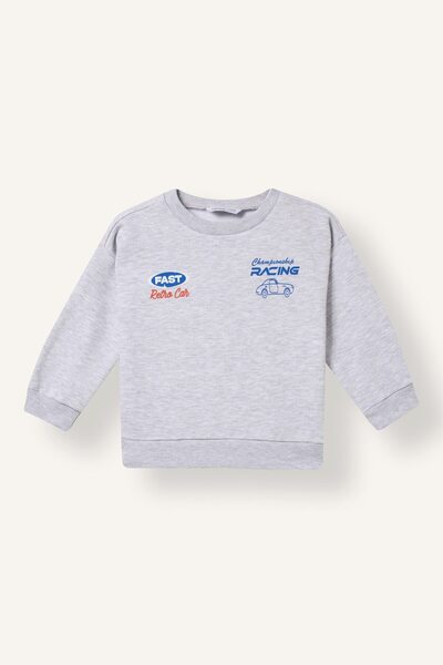 DeFacto Oversize Car and Printed Sweatshirt for Baby Boy I4392A526Wn