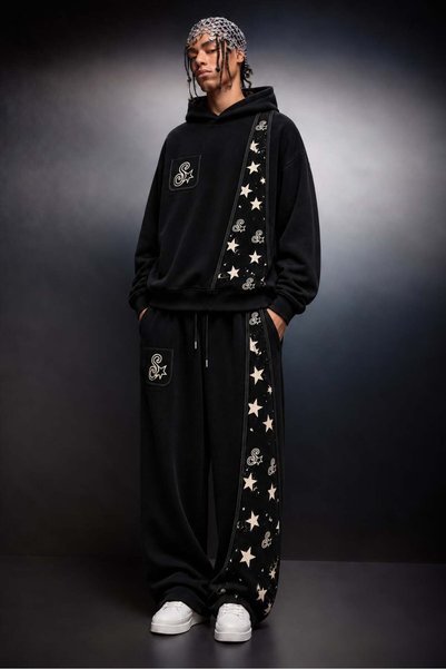 Slatra Hanorac oversize negru S'Star Denim Biye pentru bărbați