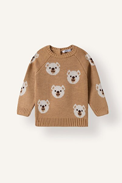 DeFacto Oversize Jacquard Teddy Bear Patterned Knitwear Sweater for Baby Boy ...