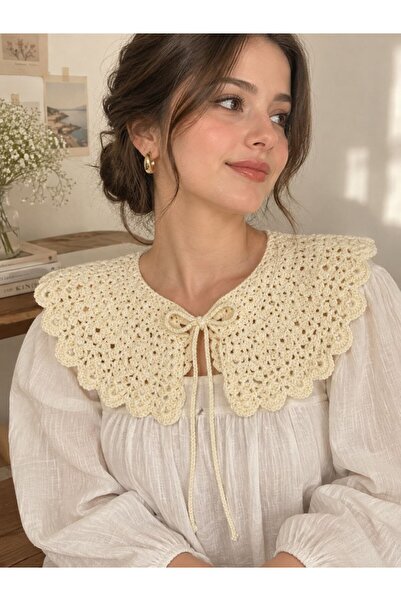 LİNA TİMUR El Örgüsü Romantik Vintage Yaka