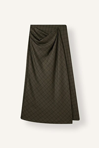 DeFacto Regular Fit Drape Detaylı Kareli Normal Bel Etek I3597AX26WN