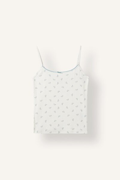 DeFacto Patterned Square Neck Thin Strap Ribbed Undershirt H8271Ax26Au