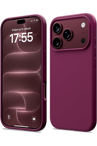 Generic For iPhone 18 Pro Max Case, Ultra-Thin Liquid Silicone Cover Burgundy...