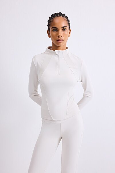 DeFacto Slim Fit Stretch Fabric High Neck Half Zipper Sportsman Long Sleeve B...