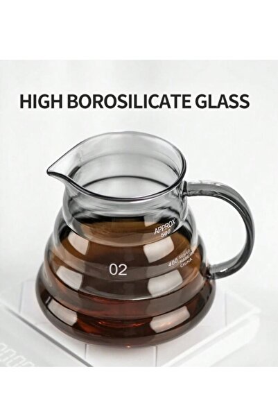 unbranded Heat-resistant glass coffee server 02 black 600 ml