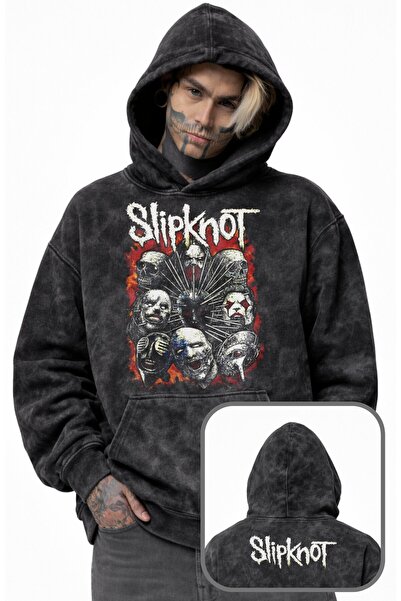 Fuddy Moda Unisex Slipknot dukserica sa kapuljačom i printom na vratu, periva...