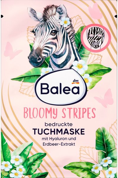 BALEA Mască de față tip șervețel Bloomy Stripes, 1 buc