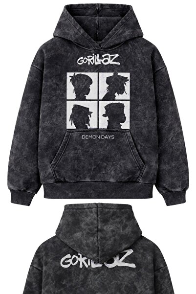Fuddy Moda Unisex Gorillaz dukserica sa kapuljačom i slovima na vratu, periva...