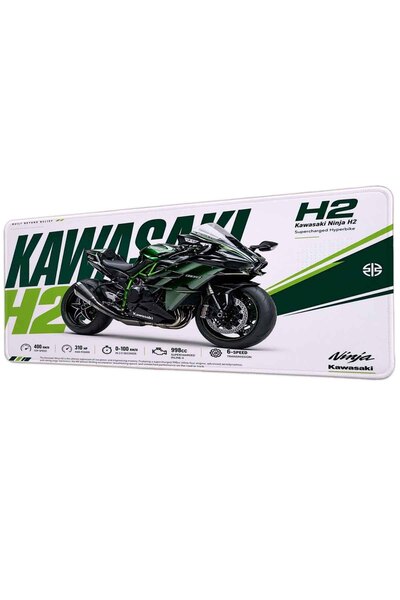 gxe.art Mousepad pentru jocuri KAWASAKI H2 40x90 cm Bază anti-alunecare Mouse...