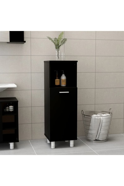 Concept Ντουλάπι μπάνιου, μαύρο, 30 x 30 x 95 εκ., μοριοσανίδα