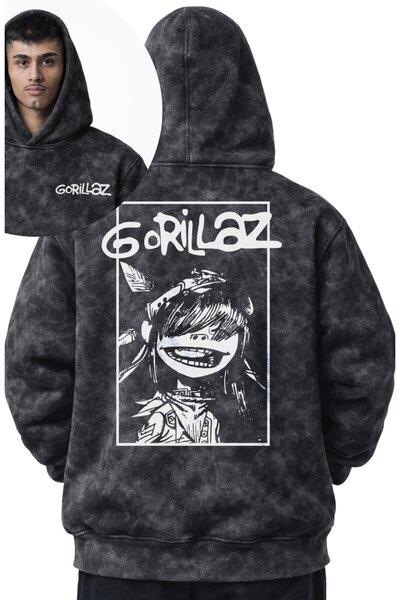 Fuddy Moda Unisex velika majica sa kapuljačom Gorillaz sa štampanim motivom n...