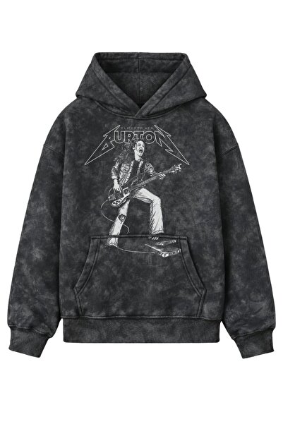 Fuddy Moda Unisex Oversize Φούτερ με στάμπα Burton Metallica για μπάσο κιθαρί...