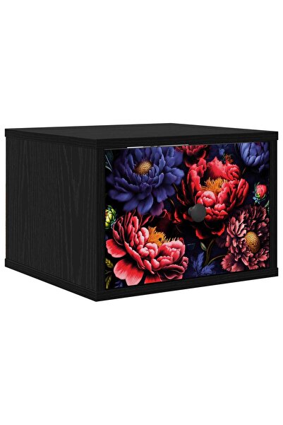 vidaxl Noptieră suspendată KIEL Stejar Negru 36 x 33 x 25 cm