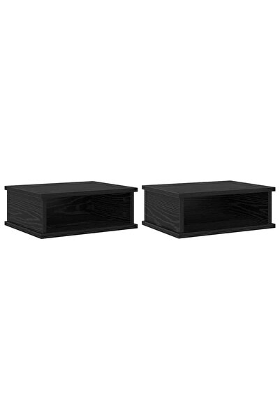 vidaxl Noptieră 2 buc. Stejar Negru 40 x 31 x 15 cm Lemn prelucrat