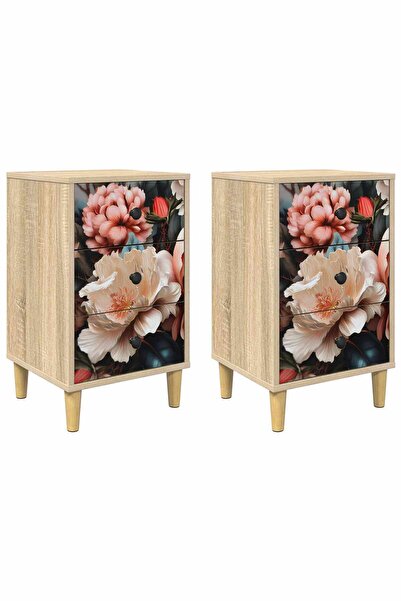 vidaxl Dulap de noapte BORNE 2 buc. Stejar Sonoma 36 x 33 x 60 cm