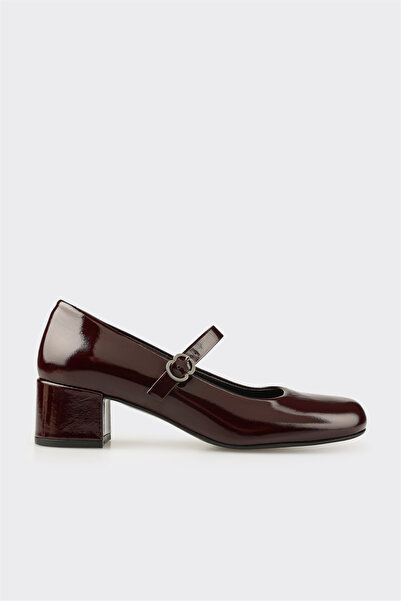 Elle Shoes Bordo Deri Kadın Klasik Ayakkabı