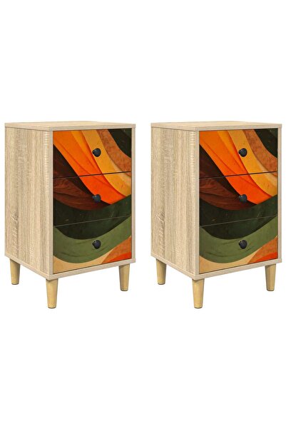 vidaxl Dulap de noapte ZAANDAM 2 buc. Stejar Sonoma 36 x 33 x 60 cm