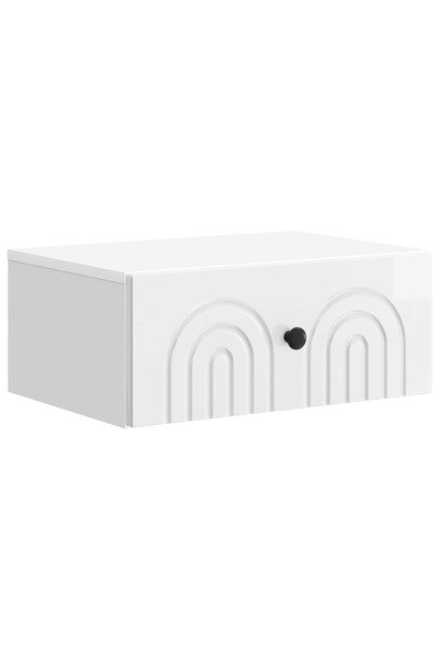 vidaxl Dulap de noapte suspendat Alb foarte lucios 49 x 34,5 x 20 cm