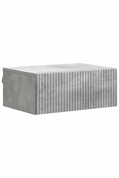 vidaxl Dulap de noapte suspendat Gri Beton 49 x 34,5 x 20 cm