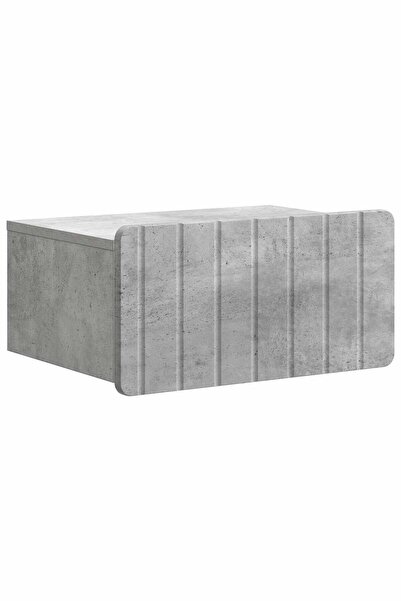 vidaxl Dulap de noapte suspendat cu sertar Gri Beton 49 x 34,5 x 24 cm