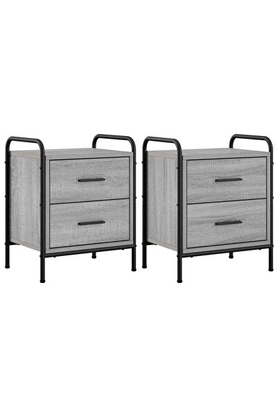 vidaxl Dulap de noapte 2 buc. Sonoma gri 40 x 30 x 50 cm