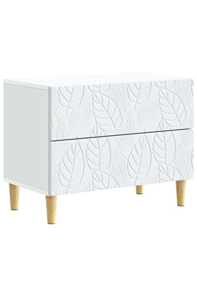 vidaxl Noptieră Alb 62 x 34,5 x 48 cm Lemn prelucrat