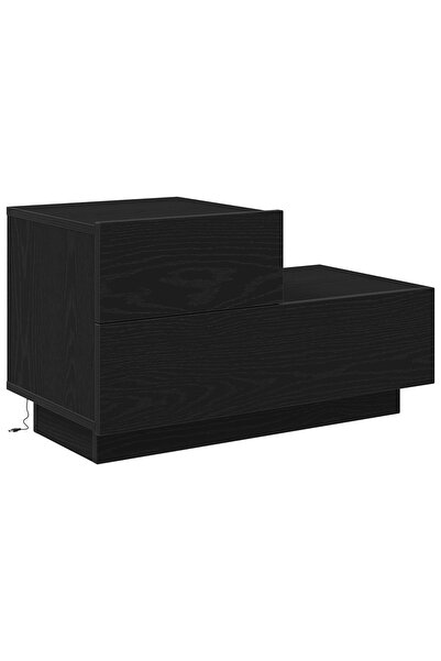 vidaxl Dulap de noapte Stejar Negru 70 x 36 x 40,5 cm Lemn prelucrat