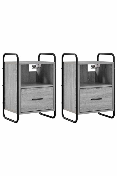vidaxl Dulap de Noapte Suspendat 2 buc. Sonoma gri 40 x 30 x 60 cm
