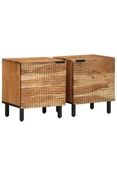 vidaxl Noptiere 2 buc. 40x33x46 cm, lemn masiv de salcâm