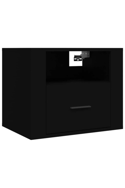 vidaxl Noptiere de perete, negru, 50x36x40 cm