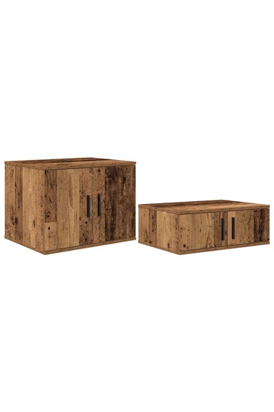 vidaxl Dulap de depozitare 2 buc. Lemn vechi 127 x 41 x 40 cm