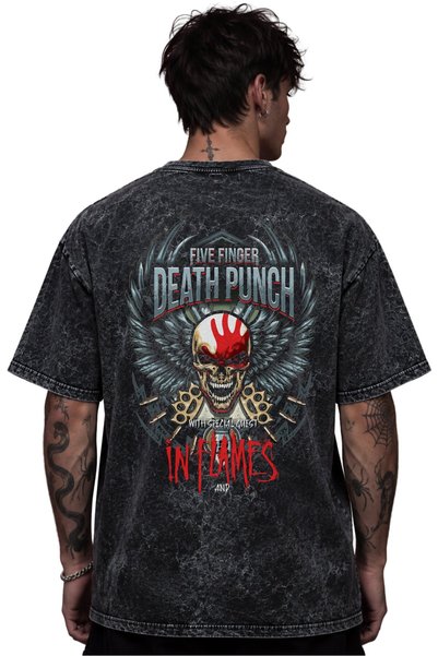 SEVBANO Five Finger Death Punch Rock Metal Music Band Printed Unisex Oversize...