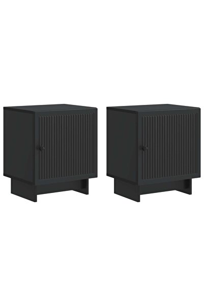 vidaxl Dulap de noapte 2 buc. Negru 43 x 34,5 x 50 cm Lemn prelucrat