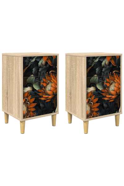 vidaxl Dulap de noapte LOCHEM 2 buc. Stejar Sonoma 36 x 33 x 60 cm