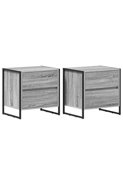 vidaxl Noptieră 2 buc. Sonoma gri 50 x 39.5 x 50 cm Lemn prelucrat