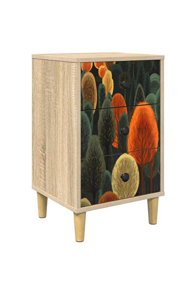 vidaxl Dulap de noapte ZAANDAM Stejar Sonoma 36 x 33 x 60 cm