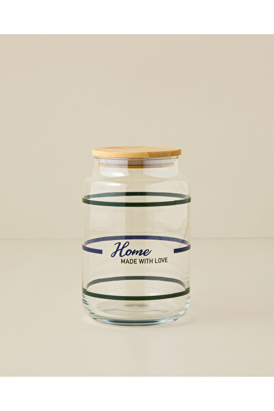 English Home With Love Cam Kavanoz 500 ml Mavi-yeşil