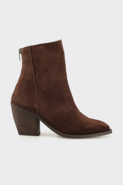 Elle Shoes Kahve Deri Kadın Western Bot