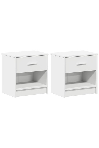 vidaxl Noptiere 2 buc cu sertar alb 39x28x41 cm